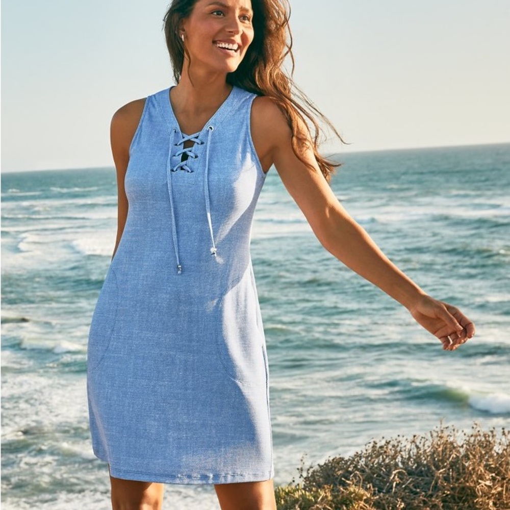 Tommy Bahama Island Cays Lace Up Dress Size: Lg